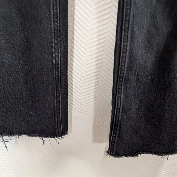 Abercrombie & Fitch The Kick Flare Ultra High Rise Jeans Black Denim Size 26/2R - Picture 7 of 8